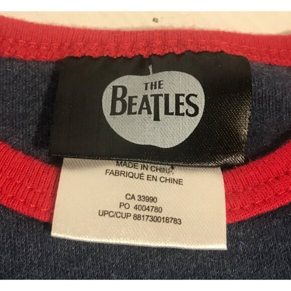 The Beatles Baby Bodysuit 6-12M Long Sleeve Navy Red Cotton Blend Snap Closure - Picture 5 of 6